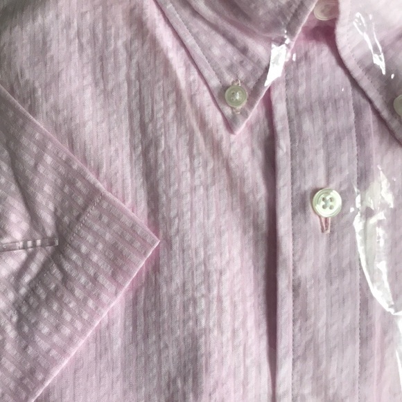 Overton Casual Short Sleeve Shirt NWT M Pink - Picture 7 of 7